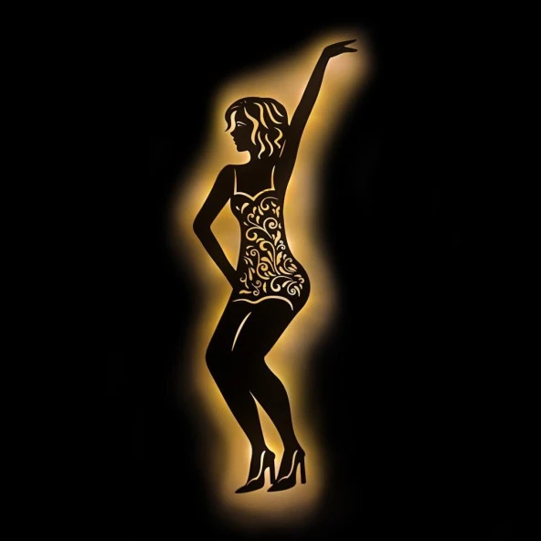 Veraart Işıklı Dans Temalı Tablo Aidan Dekoratif Gece Lambası 65 cm