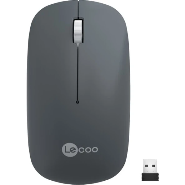 Lenovo Lecoo WS214 1200 DPI 4 Tuşlu Kablosuz Sessiz Mouse - Gri
