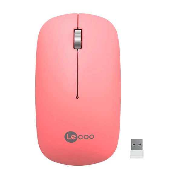 Lenovo Lecoo WS214 1200 DPI 4 Tuşlu Kablosuz Sessiz Mouse - Pembe