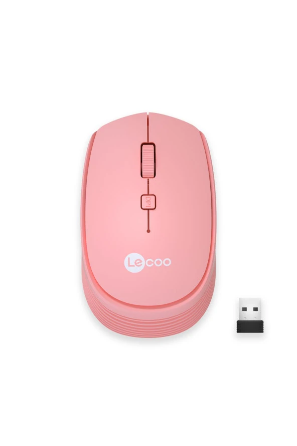 Lenovo Lecoo WS202 1200 DPI 4 Tuşlu Kablosuz Sessiz Mouse - Pembe