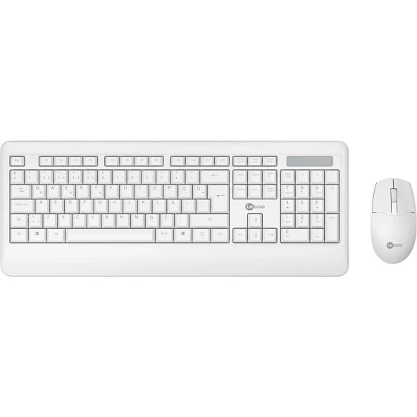 Lenovo Lecoo KW202 Kablosuz Türkçe Q Klavye & Mouse Set - Beyaz