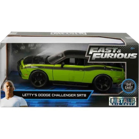 Jada 1:24 Fast Furious Letty's Dodge Challenger Srt8 Model Araba