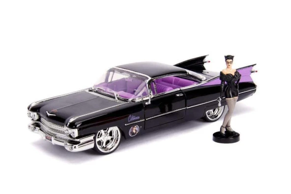 Jada Catwoman 1959 Cadillac Coupe Deville 1:24 Siyah Model Araba - 3