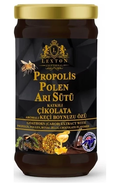 Lexton Propolis Polen Arı Sütü Katkılı Çikolata Aromalı Keçi Boynuzu Özü 640 Gr 8680713318528