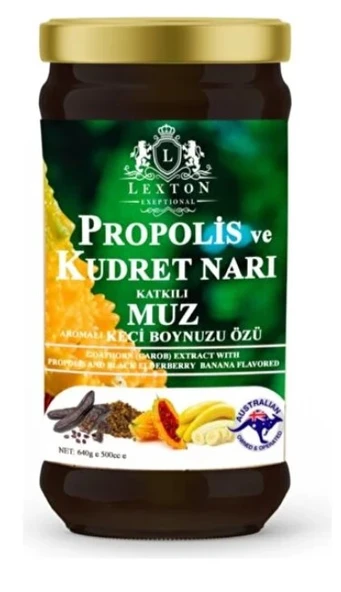 Lexton Propolis Ve Kudret Narı Katkılı Muz Aromalı Keçi Boynuzu Özü 640 Gr 8680713316340