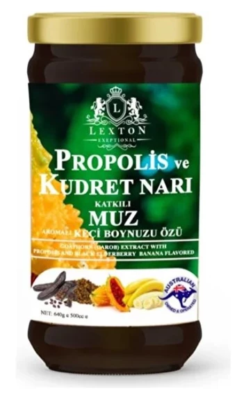 Lexton Propolis Ve Kudret Narı Katkılı Muz Aromalı Keçi Boynuzu Özü 640 Gr 8680713316340