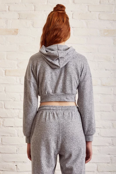 Bol Kesim Eşofman Takım Gri - Resim 5