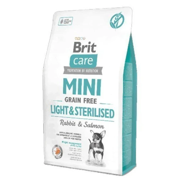 Brit Care Mini Light&Sterilised Kilolu Kısırlaştırılmış Köpekler İçin Tahılsız Hipoalerjenik Köpek Maması 2 Kg