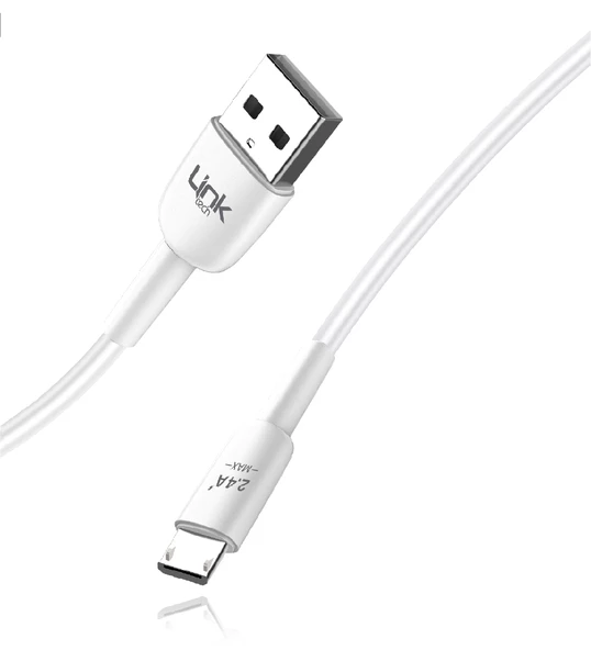 LinkTech K600 Soft Fast Micro USB Data/Şarj Kablosu 2.4A 1mt