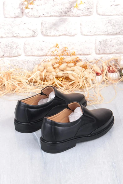 Mehmet Mete 32780 Siyah Yumuşak Esnek Hakiki Deri Erkek Ayakkabı - Resim 5