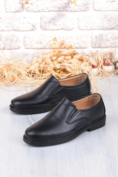 Mehmet Mete 32780 Siyah Yumuşak Esnek Hakiki Deri Erkek Ayakkabı - Resim 4