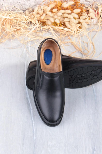 Mehmet Mete 32780 Siyah Yumuşak Esnek Hakiki Deri Erkek Ayakkabı - Resim 7