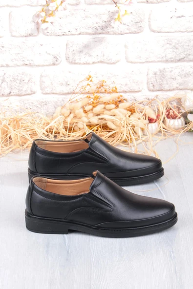 Mehmet Mete 32780 Siyah Yumuşak Esnek Hakiki Deri Erkek Ayakkabı - Resim 2