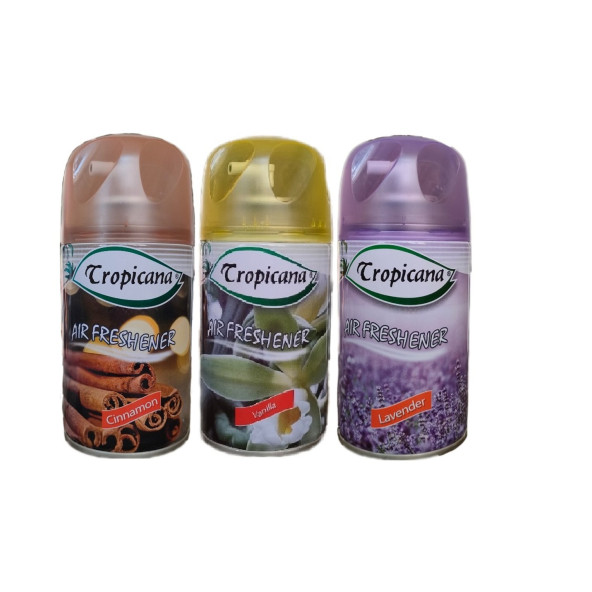 Tropicana Air Freshener Oda Koku Cinnamon Tarçın Ipeksi Vanilya Lavender Lavanta Parfüm Sprey 260 Ml X 3 Adet