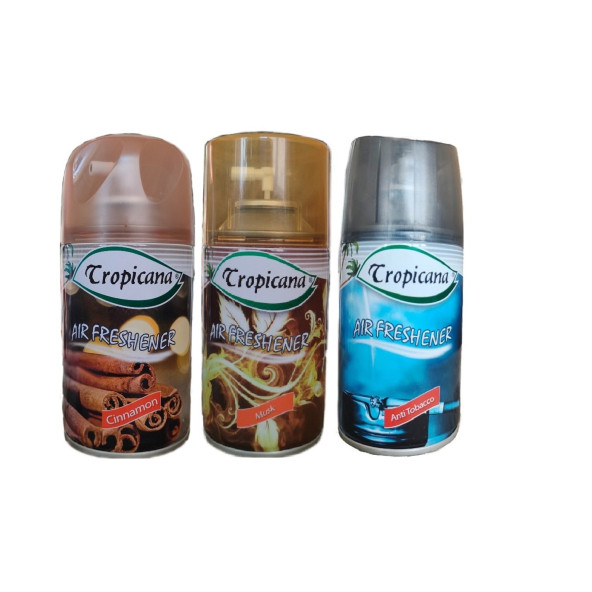 Tropicana Air Freshener Oda Koku Cinnamon Tarçın Musk Misk Anti Tobacco Koku Parfüm Sprey 260 Ml X 3 Adet