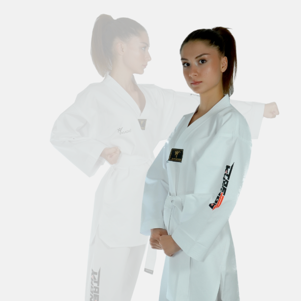 Hasado Taekwondo/Tekvando Acemi Elbise Kıyafeti Dobok Beyaz Yaka