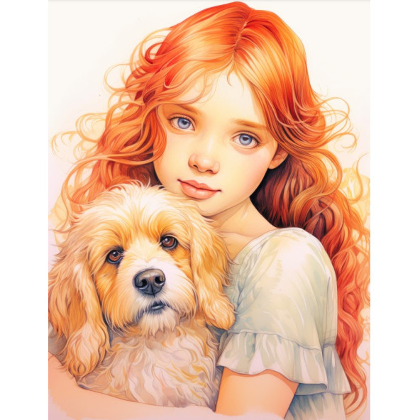 Anime Güzel KIZ ile Köpeği Boyama Kitabı (100 Tam Sayfa) - 2