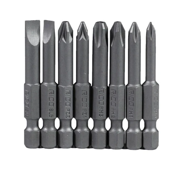 Rico 005-KK1130 Yıldız Düz Bits Uç Seti Ph+Pz+Sl 8 Parça 50 mm