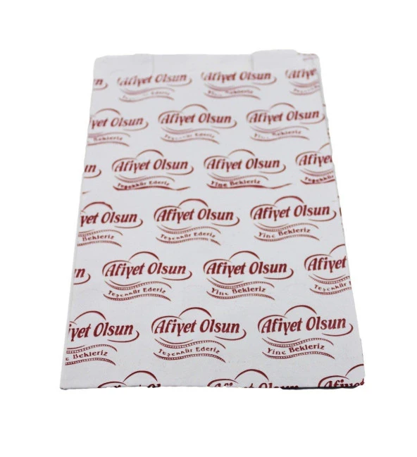 Afiyet Olsun Baskılı Körüklü Esmer Kağıt Kese Kağıdı - 11,5x20 Cm. - Ort. 210 Ad. - 1 Kg. - 3 Paket - Resim 2