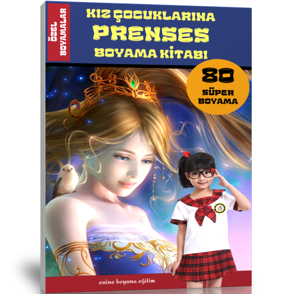 Kız Çocuklarına PRENSES Boyama Kitabı (80 Süper Kaliteli Boyamalar)