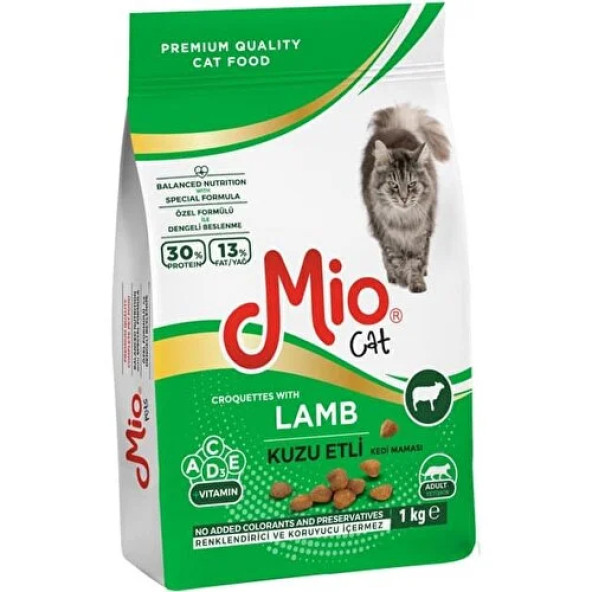 Mio Kuru Mama - Mio 1 kg Kedi - Kuzu Etli