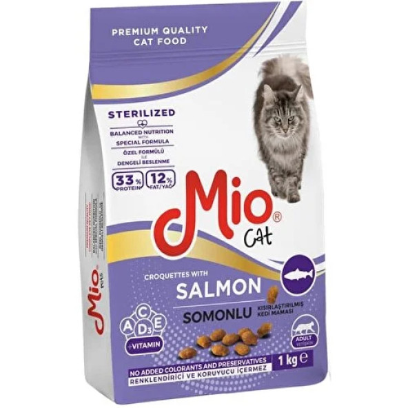 Mio Kuru Mama - Mio 1 kg Kısır Kedi - Somonlu