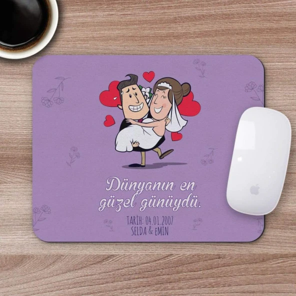 Kişiye Özel Romantik Tasarımlı Mousepad - R21
