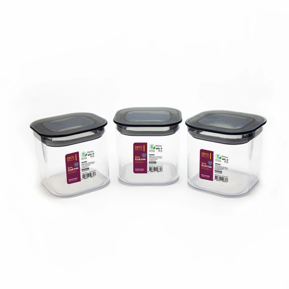3 Adet 0.5 Lt İstiflenebilir Kristal Vakumlu Erzak Kabı 0.5 Lt Vakumlu Saklama Kabı - 5