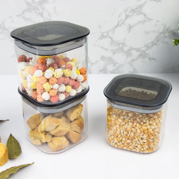 12 Adet 0.5 Lt İstiflenebilir Kristal Vakumlu Erzak Kabı 0.5 Lt Vakumlu Saklama Kabı - 3