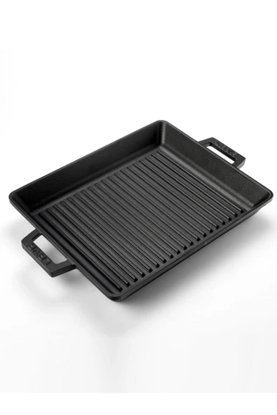 Lava Yekpare Çift Kulplu Dikdörtgen 26x32 cm Döküm Izgara Tava - 2