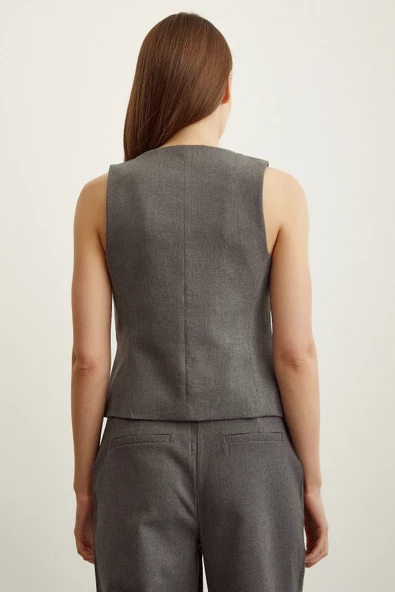 Klasik Boru Paça  Pantolon Gri - Resim 4