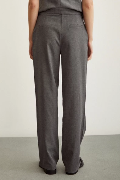 Klasik Boru Paça  Pantolon Gri - Resim 5