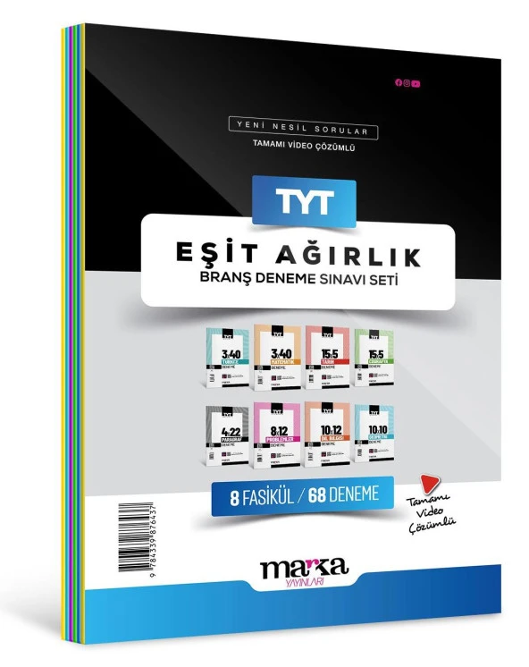 Marka Yayınları TYT Eşit Ağırlık Branş Deneme Sınavı Seti 8 Fasikül 68 Deneme