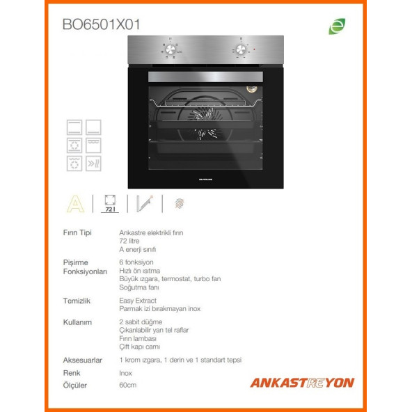 Silverline İnox Ankastre Set BO6501X01-AS5631X01-2240 CONİC İNOX - 4