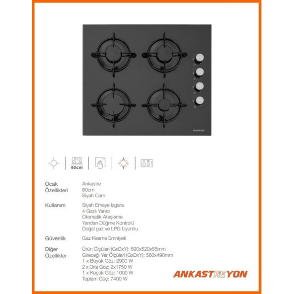 Silverline Siyah Cam Ankastre Set BO65E1B01-CS5349B01-3481 FLAM SİYAH - 3