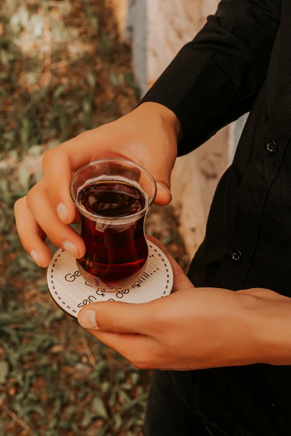 Çay Sözleriyle Tasarlanmış 12`li Çay Bardağı Altlığı - 4