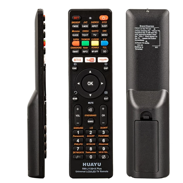 HUAYU KL RM-L1130+X PLUS SİYAH UNIVERSAL LCD LED TV KUMANDA