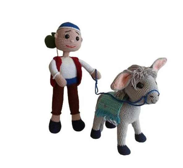 Keloğlan ve Eşeği Takımı Amigurumi Organik Oyuncak - 1