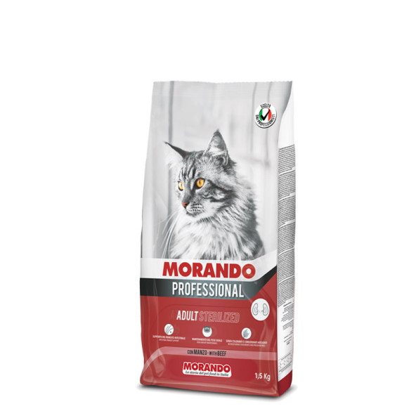 Morando Yetişkin Kısırlaştırılmış Kediler için Biftekli Mama