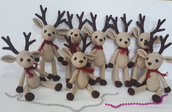 Amigurumi Yılbaşı Geyiği Organik Örgü Oyuncak - 1