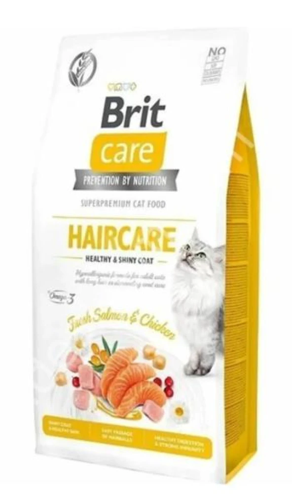 Brit Care Hipoalerjenik Haircare Tavuk ve Somonlu Tahılsız Deri ve Tüy Bakım Kedi Maması 2 Kg