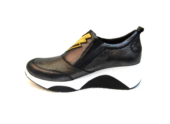 Kadın1856003k Hakiki Deri Platin Gizli Topuk Ayakkabı 1856003k - 3