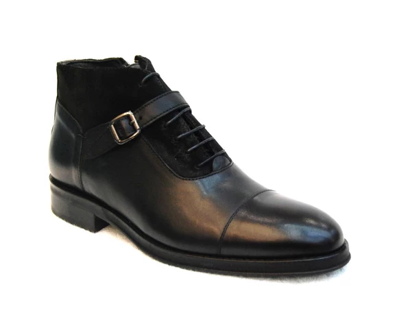 Marcomen Erkek Hakiki Deri Siyah Jurdan Bot 3559