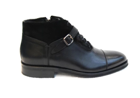 Marcomen Erkek Hakiki Deri Siyah Jurdan Bot 3559 - 3