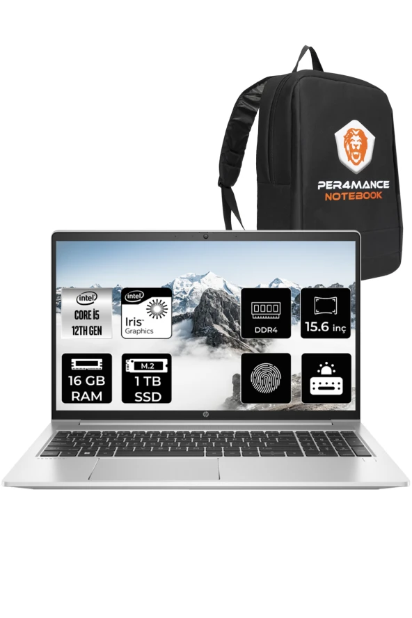 HP Probook 450 G9 i5 1235U 16GB 1TB SSD 15.6" FHD FDOS 6S6Z1EA & PER4 ÇANTA