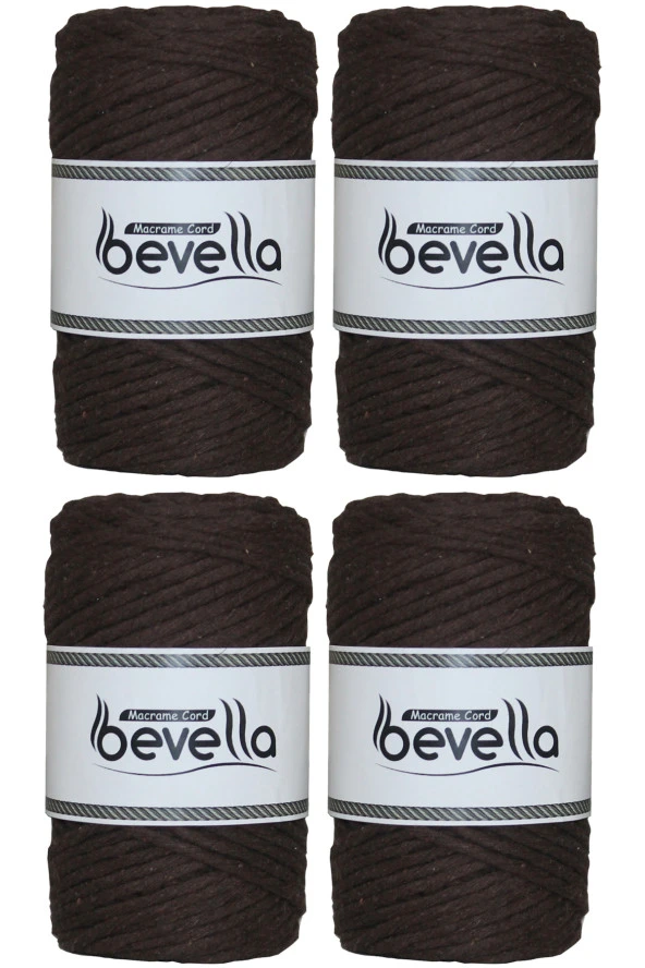 Taranan Makrome İpi Tek Büküm Taranabilir 3 mm ip Pamuk Makrome ipleri 1 kg (4X250 gr) ürün görseli 1