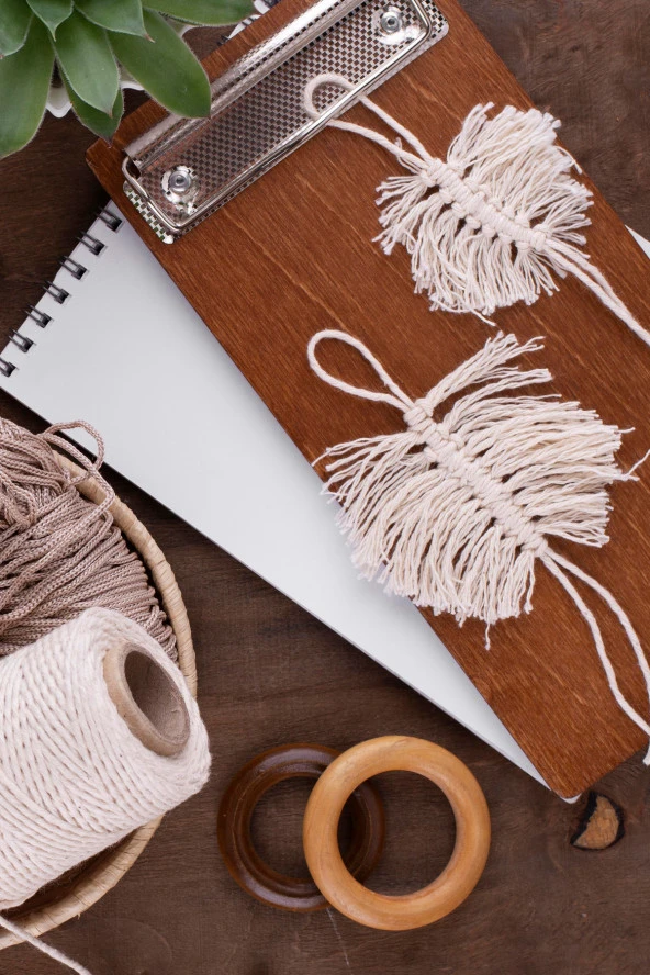 Taranan Makrome İpi Tek Büküm Taranabilir 3 mm ip Pamuk Makrome ipleri 1 kg (4X250 gr) - Resim 2