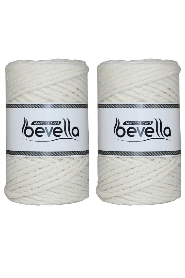 Taranabilir Makrome İpi Tek Büküm 3 mm Taranan Makrome Polyester Pamuk İp 2 x 250 gr ürün görseli 1
