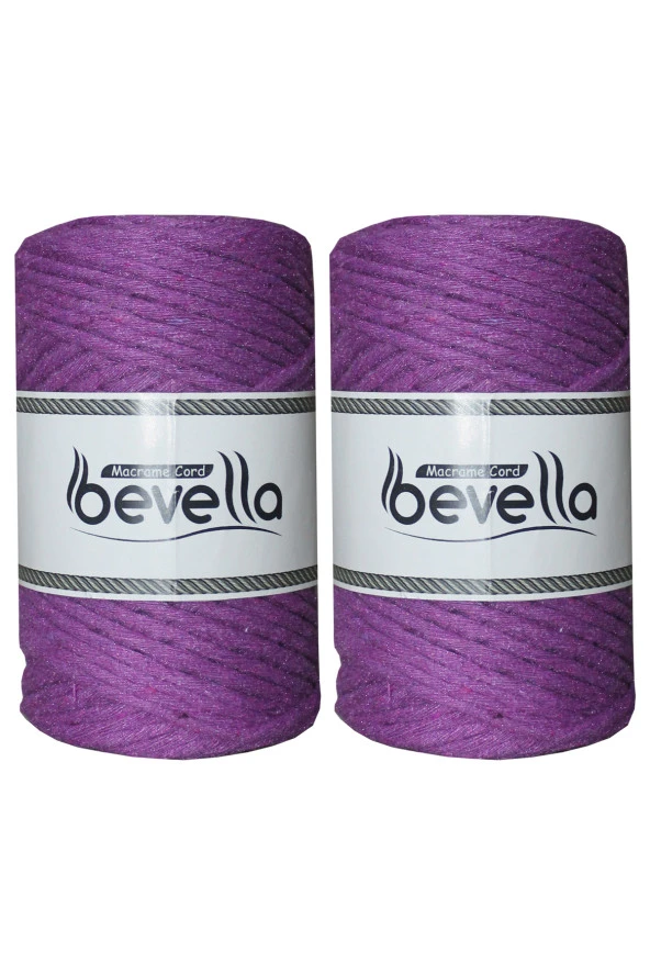 Taranabilir Makrome İpi Tek Büküm 3 mm Taranan Makrome Polyester Pamuk İp 2 x 250 gr ürün görseli 1