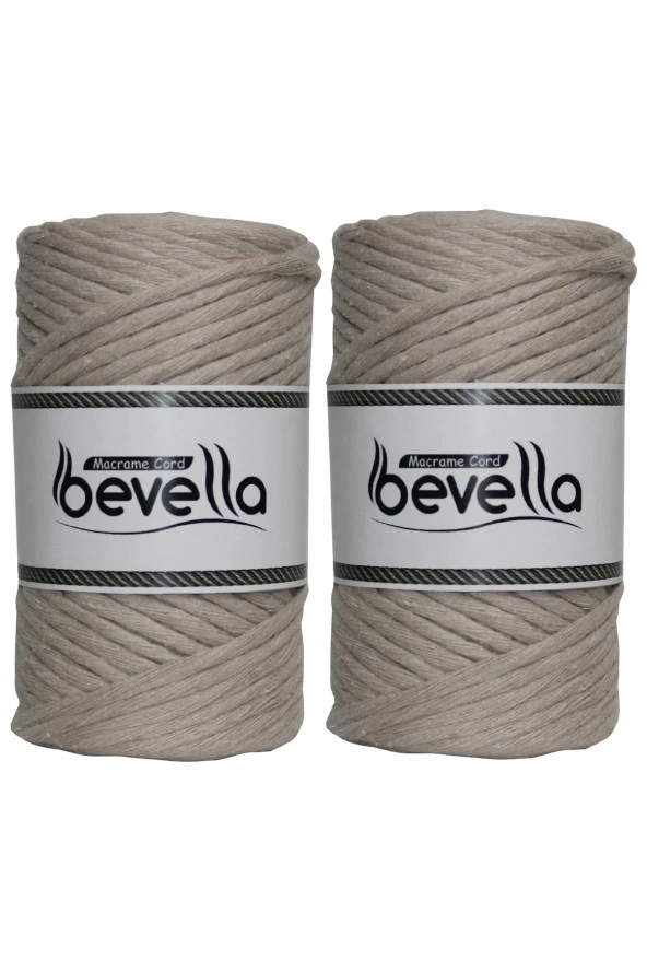 Taranabilir Makrome İpi Tek Büküm 3 mm Taranan Makrome Polyester Pamuk İp 2 x 250 gr ürün görseli 1